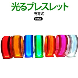 LED 光るブレスレット 光るブレスレット ライト ライト ウォーキング 選べる8色 夜間 点灯 防犯 安全 腕輪 充電ケーブル付属 大人気 点滅 長さ調節可能 USB充電式 便利 男女兼用 散歩 簡単 ライブ コスプレ 繰り返し使える コンサート