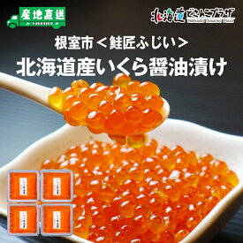 産地出荷「根室市 鮭匠ふじい 北海道産いくら醤油漬け50g×4」冷凍 送料込 北海道 道東 魚卵 イクラ 小分け