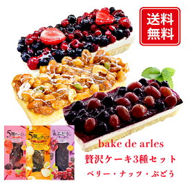 bake de arles ベイクド・アルル 贅沢ケーキ3種セット ベリー ナッツ ぶどう ギフト プレゼント 食べ物 送料無料グルメ ケーキ お返し 御中元 御歳暮 こどもの日 母の日