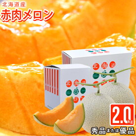 2024年予約受付中！メロン ギフト 送料無料 北海道産赤肉メロン 約2.0kg(優品または秀品)【お中元ギフト 御中元 夏ギフト 北海道産 道産 メロン1玉 2玉 4玉 2kg めろん 赤肉メロン フルーツ 果物 旬の果物 旬のフルーツ 内祝い 御祝い 贈り物】