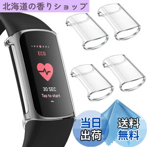 �y���������zFintie for Fitbit Charge 6 / 5�p�P�[�X �N���A �\�t�g TPU ���b�L �X�N���[���J�o�[(4�Z�b�g)(�N���A)