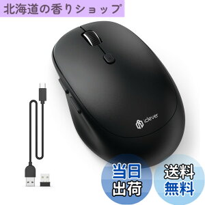 �y���������ziClever ���C�����X�}�E�X �f���A�����[�h �����}�E�X Bluetooth type-C�[�d�� �}�E�X 2.4GHz �É� 7���{�^�� 800/1200/1600/2400 DPI 3��f�o�C�X�����ڑ��\Windows XP/Vista/7/8/10�AMac�AiPad OS�AiOS