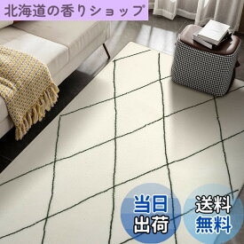 【送料無料】HAOCOO カーペット ラグ ラグマット 約1畳 北欧 アンティーク 幾何学柄 ふわふわ 滑り止め ホットカーペット対応 防音 洗濯可能 オールシーズン適用 リビング ダイニング (90х150cm,アイボリー)
