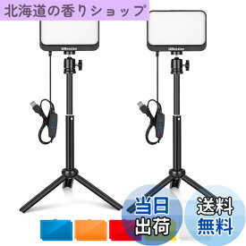 【送料無料】UBeesize 撮影ライト 2本セット ビデオライト 三脚スタンド カラーフィルター付き(2セット) 輝度調節 自撮り/美容効果/イメージチェンジ YouTube配信 生放送 ライブ配信 室内照明 ビデオ撮影 脚長さ33cm