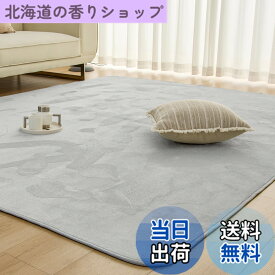 【送料無料】Mensu カーペット ラグ 洗える 絨毯 滑り止め付 185x185cm(約2畳) ライトグレー