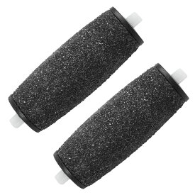 【送料無料】ベルベットスムーズ 2個セット 電動角質リムーバー 交換用 付け替え用ローラーヘッドダイヤモンド リフィル エキストラ 交換部品 角質取り 超粗め ブラック 便利なデザイン 色：ブラック