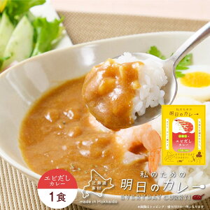 カレー 丸市岡田商店 私のための明日のカレー 木曜日のエビだしカレー 100g × 1箱 レトルトカレー ご当地 札幌 国産 北海道産 野菜 レトルト ギフト 海老 中辛 惣菜 簡単 調理 スープ レトルト