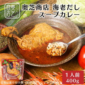奥芝商店 海老だしスープカレー【1人前 400g】× 1袋 チキンレッグ 冷凍カレー 冷凍 北海道 札幌 エビ 出汁 レンジ 簡単 お土産 プレゼント 敬老の日 夏ギフト お中元 御中元