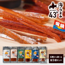 おつまみ 珍味 セット 海のつまみ43° 留萌 6種から選べる各5個セット ジャーキー 鮭とば 北海道 乾き物 国産 非常食 ビール おやつ ポイント消化 ご当地 詰め合わせ 送料無料 お土産 食品 【パケ】 父の日
