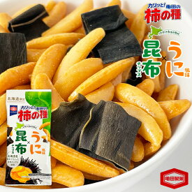 亀田製菓 北海道限定 カリッと！亀田の柿の種 うに風味×昆布チップス 1袋(37g)父の日 2024 ギフト ギフト おやつ お菓子 人気 有名 定番 クロネコゆうパケット(旧ネコポス メール便)OK 人気 プチギフト 500円以下 ポイント消化 買い回り 買いまわり