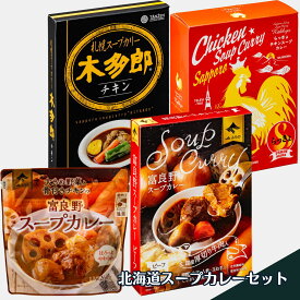 スープカレー セット レトルト らっきょ 木多郎 国分 北海道 4種入り 常温 送料無料 グルメ お取り寄せ 通販 カレー カレールー レトルトカレ 名店の味 チキンカレー 富良野 牛肉カレー 北海道名物 札幌名物 お手軽 さっぽろ [17113]