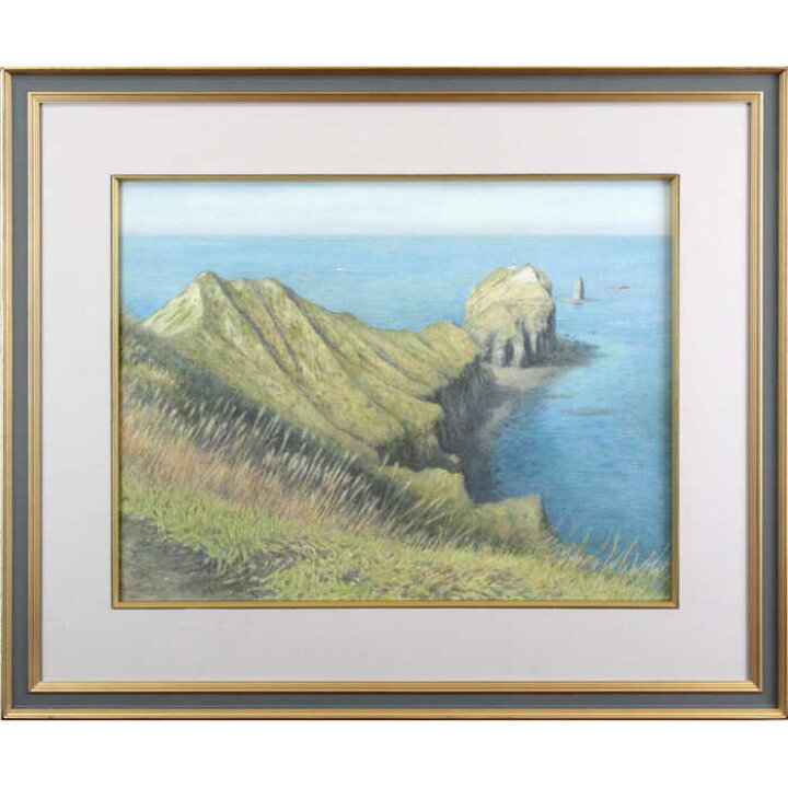 楽天市場】絵画 佐々木敏光 水彩画 『神威岬』 岬 崖 海 灯台 北海道 