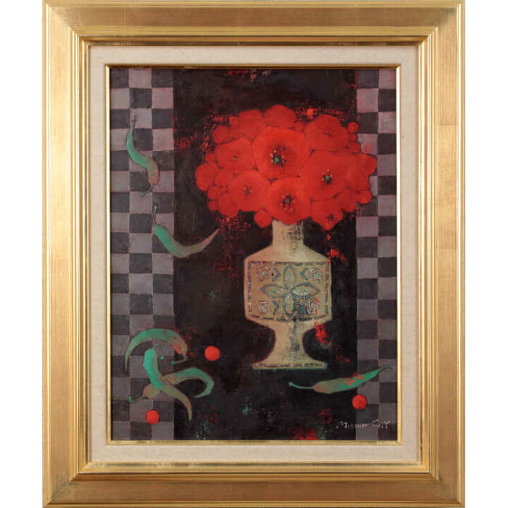 楽天市場】【中古】吉井光子『花との会話』油彩画 / 絵画 美術品 