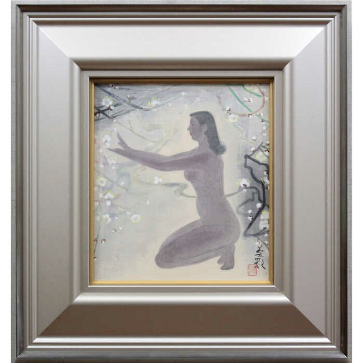 楽天市場】絵画 本間莞彩 日本画 『裸婦』 人物 美人 花 優しい 幻想的 