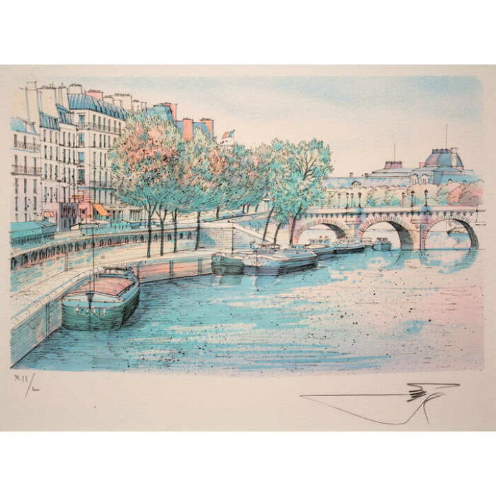 楽天市場】絵画 ロルフ・ラフルスキー リトグラフ 版画 『セーヌ川 