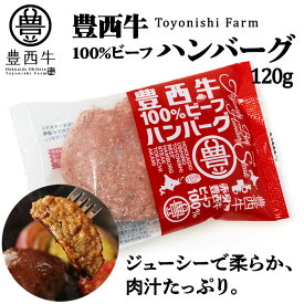 トヨニシファーム 豊西牛 100%ビーフハンバーグ 120g 北海道 お土産 おみやげ ジューシー 冷凍から焼ける ギフト プレゼント 贈答
