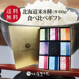 【ポイント5倍】お米詰め合わせギフト『彩り米 8種(各450g)』 令和5年産 出産内祝い 名入れ お米 北海道ギフト 米 出産祝い お返し 内祝い 送料無料 結婚内祝い 北海道米 引き出物 入学内祝い 新築内祝い 快気祝い ゆめぴりか 引越し 食べ比べ