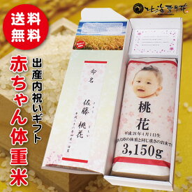 【送料無料】内祝い 出産内祝い 米 『出生体重米 ゆめぴりか』令和7年産 出産内祝い 内祝い 米 送料無料 名入れ 写真入り 赤ちゃん米 体重米 ウエイト米 出産 お返し 北海道ギフト お米