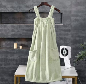 【送料無料】ワンピース 湯上りタオル バスタオル 吸水 ポケット付 ルームウェア パジャマ 部屋着