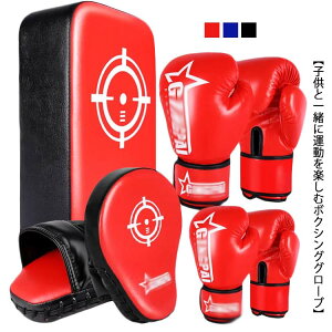 【送料無料】親子で キックミット 5点セット ボクシンググローブ テコンドー 大人用 キックボクシングパッド パンチング グローブ 練習用