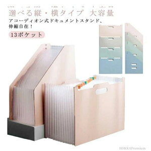 【送料無料】ファイルケース 書類ケース おしゃれ 大容量 収納 書類 ケース ファイル ファイルボックス 13ポケット A4 ドキュメントスタンド