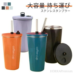 【送料無料】ステンレス こぼれない ストロー付き タンブラー マグボトル アウトドア 真空断熱 コーヒーボトル 大容量 600ml 漏れない 保温