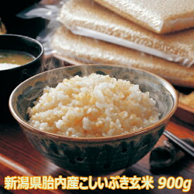 令和5年産 新米 新潟県 胎内産 こしいぶき玄米 900g（6合 12人前) 真空パック【食味Aランク】栽培期間中の化学農薬はほぼ不使用　農薬節減（7割減）送料無料 一等級