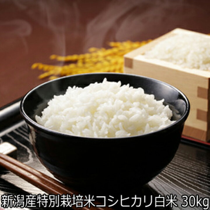 楽天市場】令和7年産 新潟県特別栽培米 コシヒカリ白米 30kgを10kg×3袋 