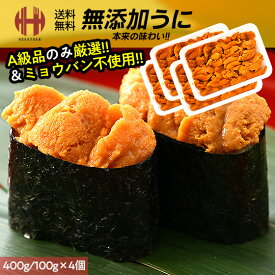 ＼クーポンで全品3％OFF！／ ウニ うに 無添加 A級品 内容量選択 200g（100g×2個） 400g（100g×4個） ミョウバン不使用 うに丼 ギフト 母の日 父の日