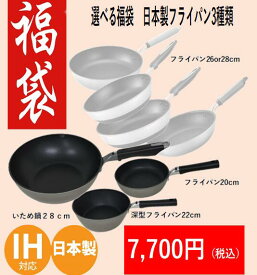 選べる福袋 IH対応 アルミキャスト製 高級底厚IH対応フライパン3点 テフロン加工 フライパン 安全安心の日本製