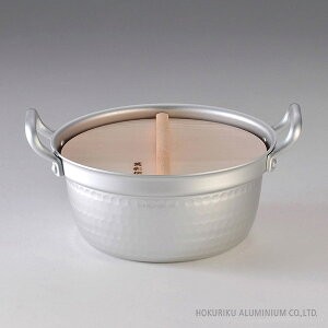 【30%OFF】萬彩伝 段付鍋 18.5cm 木蓋付 ガス火鍋 両手鍋 蓋付き 木蓋 日本製 北陸アルミ 1人用