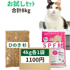 猫砂 ねこ砂 ネコ砂 木系 木質 木質ペレット ペレット ペレット燃料 崩れるタイプ 8kg(4kg×2袋) システムトイレ peLLeco.6 ペレエコシックス 北米産 スプルス パイン ファー ブレンド 国産 杉 すぎ ひのき ヒノキ 檜 桧 愛媛県内製造