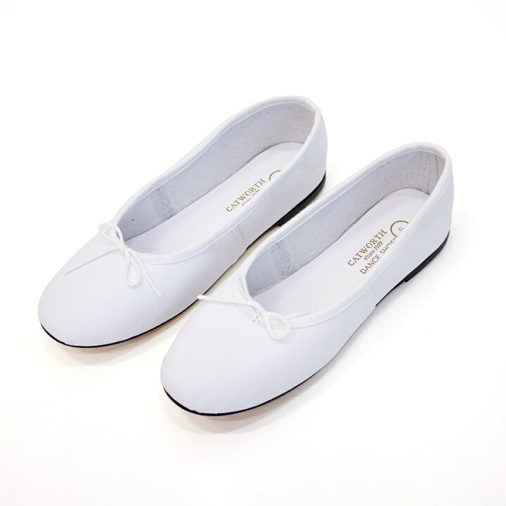 CATWORTH BALLET SHOE WHITEカットワースバレエシューズ レザーソール ホワイト CAT01A