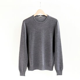 GRAN SASSO グランサッソ [23198 14212]8G Wool crewneck sweater Light grey8ゲージ ウールクルーネックセーター ライトグレー [Business]