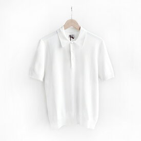 GRAN SASSO グランサッソ Cotton rice stitch Short-sleeve Polo shirt White[58198-21419]コットン ライスステッチ 半袖ポロシャツ ホワイト [Business]