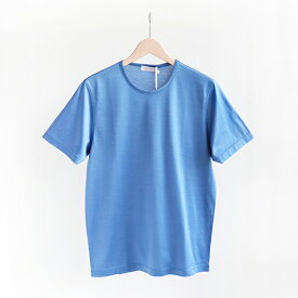 GRAN SASSO グランサッソ Cotton Short-sleeve T-shirt Blue[60188-74001]コットン クルーネック Tシャツ ブルー [Business]