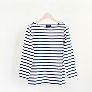 Le Minor ���~�m�ACotton border shirt 3/4 sleeve Blanc/Marine�R�b�g�� �{�[�_�[�J�b�g�\�[ ������ �z���C�g/�l�C�r�[ [LEF995002]