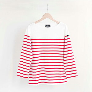 Le Minor ���~�m�ACotton Panel border shirt 3/4 sleeve Rouge�R�b�g�� �p�l���{�[�_�[�J�b�g�\�[ ������ ���b�h[LEF995003]