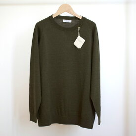 PETER GEESON（ピーターギーソン）CREW NECK クルーネックセーターOLIVE KAHKIオリーブカーキ