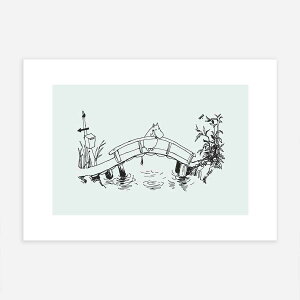 Moomin ���[�~�� Postery �|�X�g���[ ���m�N���~�j�|�X�^�[ ( Moomin On Moominvalley Bridge / 21 × 30 cm )�y�k���G�݁z