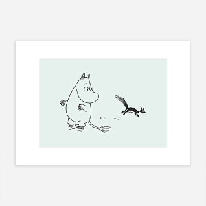 Moomin ���[�~�� Postery �|�X�g���[ ���m�N���~�j�|�X�^�[ ( Moomin And Squirrel / 21 × 30 cm )�y�k���G�݁z