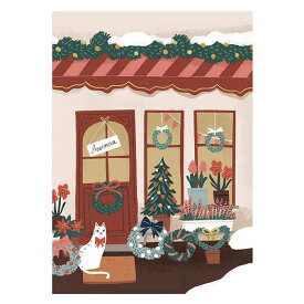 Putinki プティンキ クリスマスグリーティングカード ( kaisu Sandberg / クリスマスの店先 )【北欧雑貨】