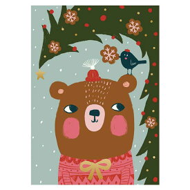 Putinki プティンキ クリスマスポストカード ( Mira Mallius / クリスマスツリーとクマ )【北欧雑貨】