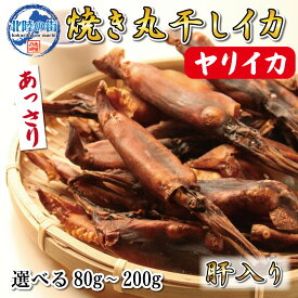 おつまみ 肝入り 丸干し 焼き いか 子持ち ヤリイカ 干物【 肝入り 焼き丸干いか ヤリイカ 80g/160g(80g×2)/200g 】 イカ 肝いり 珍味 業務用 ワタ入り 一口サイズ チャック付き袋 送料無料 美味 福井 海鮮 焼きいか 父の日