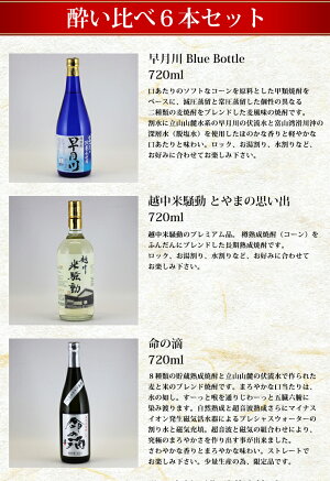 楽天市場 配送地域限定送料無料 ギンセン屋特選焼酎 飲み比べセット 酔い比べ６本 焼酎 飲み比べセット おすすめ 富山人気の焼酎 飲み比べセット 焼酎甲類 焼酎甲類乙類混和 同梱不可 父の日 母の日 プレゼント とやまの地焼酎本舗 ギンセン屋