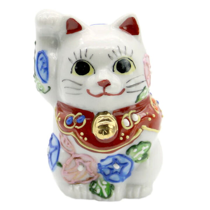 楽天市場】九谷焼 招き猫（右手金運招き猫）2号朝顔 : 九谷陶芸 北山堂 
