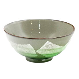 九谷焼 飯碗（ご飯茶碗）銀彩 緑