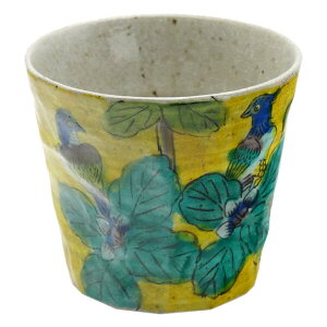 九谷焼 珠峰ロックグラス どんぐりに鳥