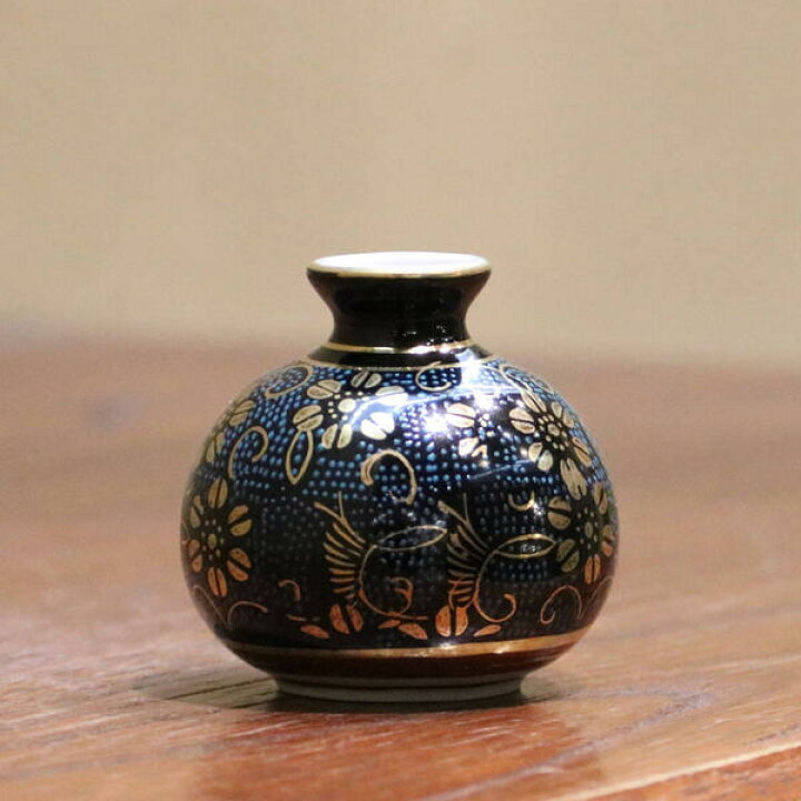楽天市場】九谷焼 ミニ一輪生 青粒 [花器 花瓶 一輪挿し] : 九谷陶芸 
