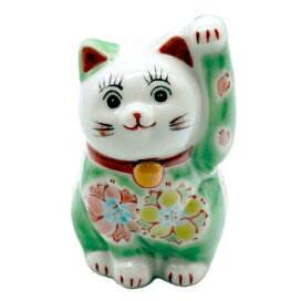 楽天市場】佐藤毅志 九谷焼4号招き猫（左手人お客招き猫）色絵唐草K9 